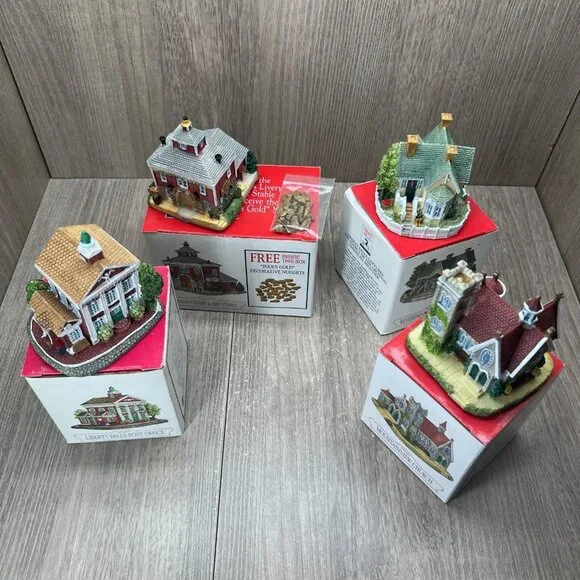 Liberty Falls Americana Collection 4-pc Miniature Village Buildings Vintage 1990 - Picture 3 of 11